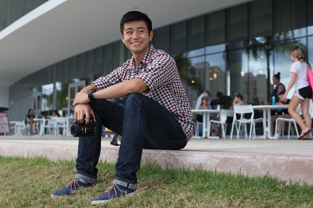 Collin Li poses for a portrat outside the SAC on Thursday afternoon. Monica Herndon // Photo Editor 