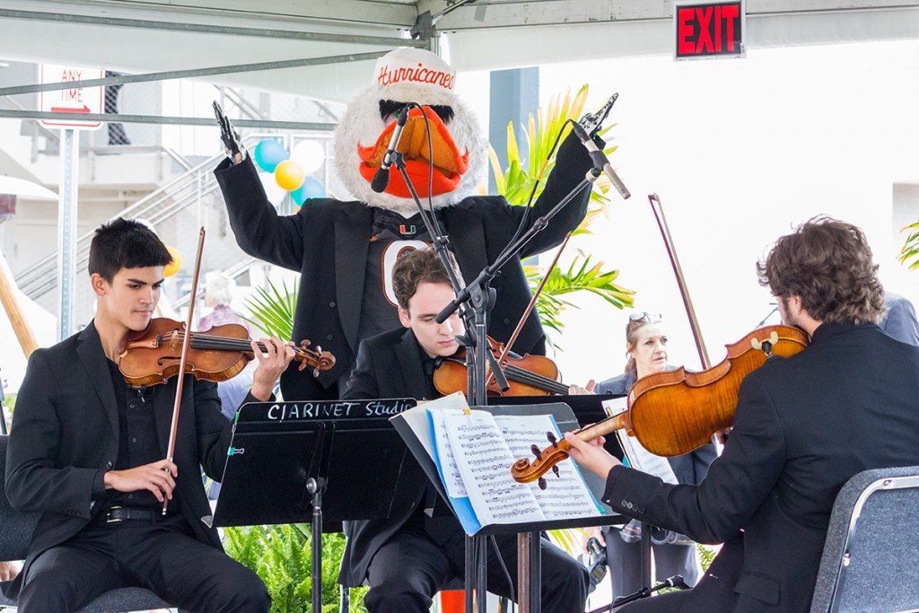 Frost Music School students perform during Friday’s dedication event for the newly constructed Patricia Louise Frost Music Studios, located adjacent to the Gusman Concert Hall. Nagashreyasu Chidarala // Contributing Photographer