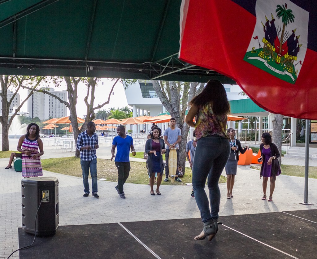 As part of Haitian Culture Week, the UMiami Planet Kreyol organization held an evening of kompa dancing on the UC Patio Wednesday. Haitian Culture Week continues Thursday with the Miss Planet Kreyol Pageant, to be held in the SAC Ballrooms at 7 P.M. Nick Gangemi // Photo Editor