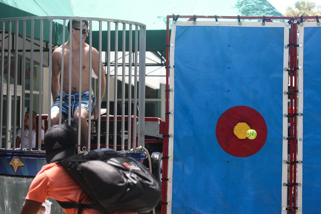 This week’s photo of the week comes from staff photographer Erum Kidwai and features senior Connor Masterson sitting in a dunk tank at the The LaunchPad’s Launch Day Tuesday afternoon at the Lakeside Patio.