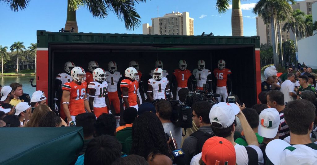 Miami unveils new football uniforms The Miami Hurricane