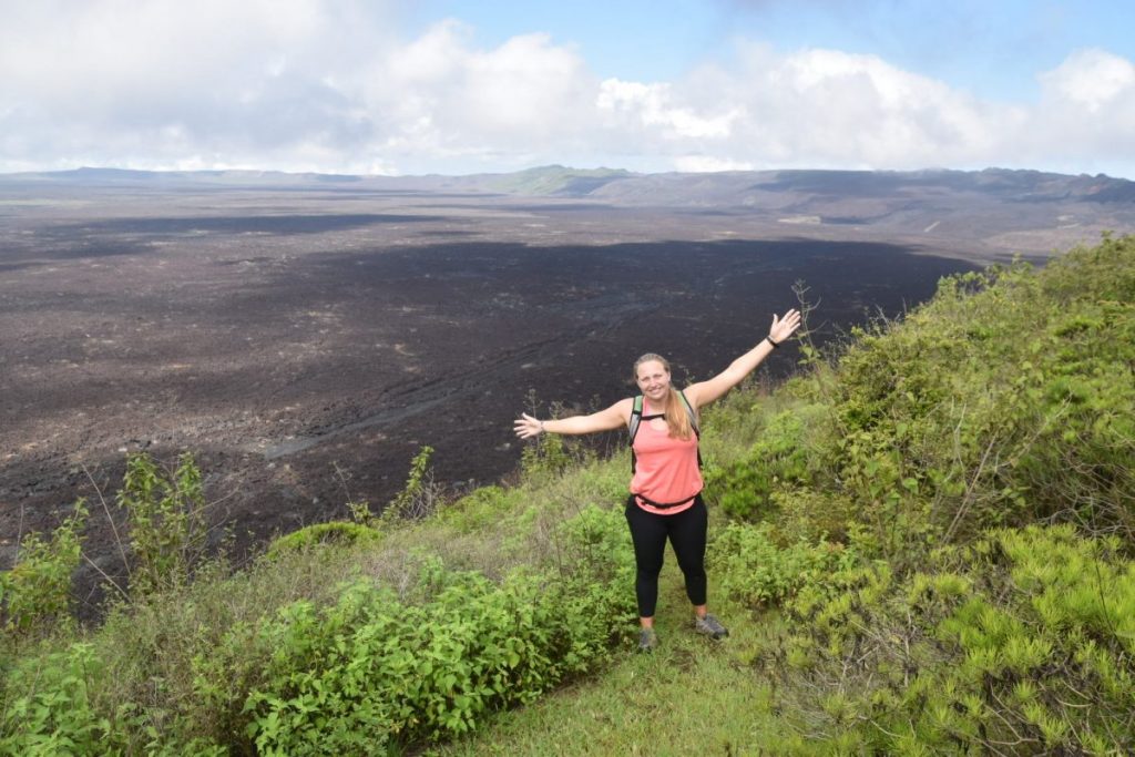 Cassidy Renninger visited the Sierra Negra Volcano on Isabela Island during spring break when her parents visited her.