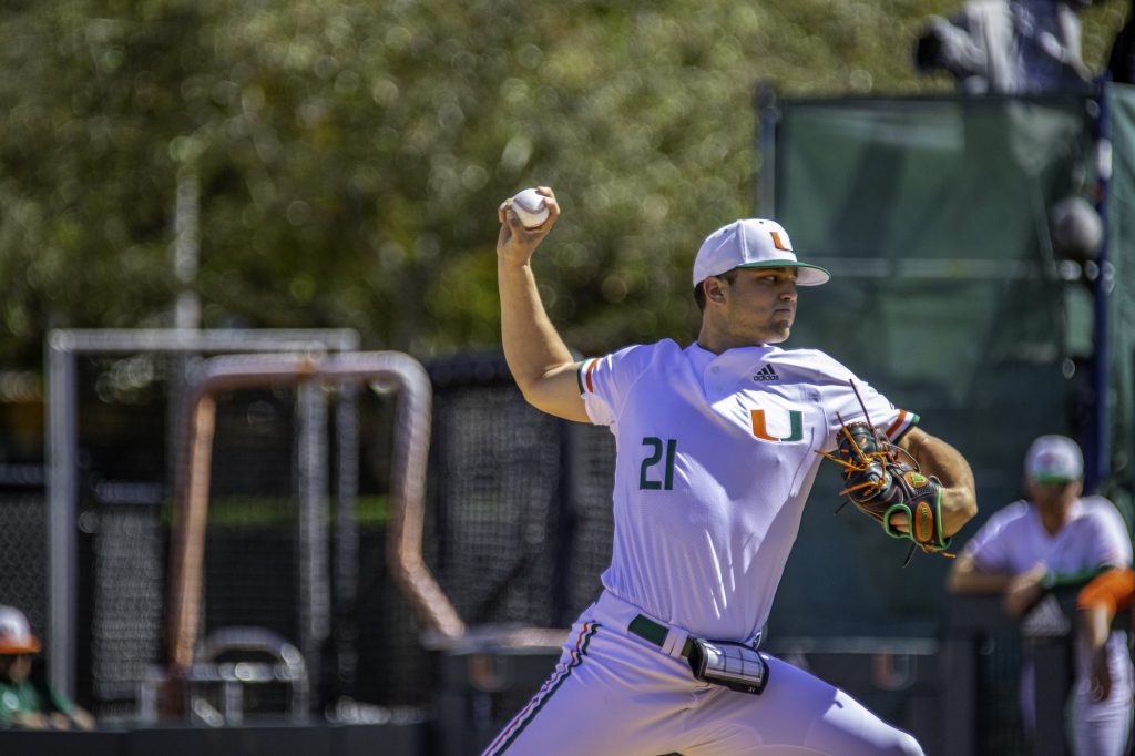 Slade Cecconi, Miami's Sunday afternoon pitcher last season, was selected 33rd overall by the Arizona Diamondbacks in the 2020 MLB Draft.