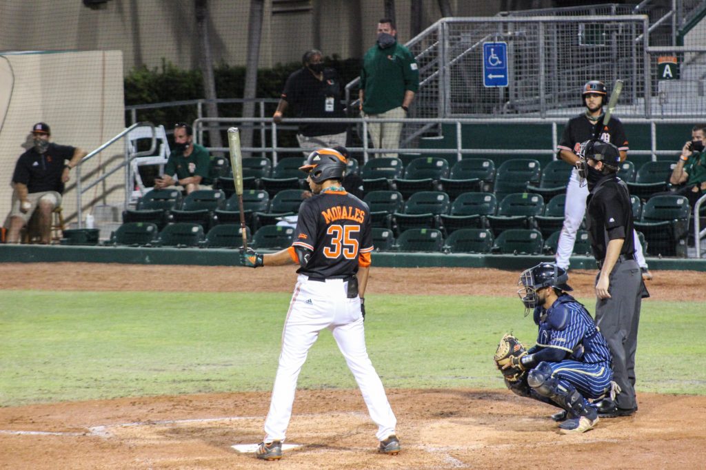 Third baseman Yohandy Morales hit his seventh home run of the season Wednesday night against FIU. Morales, a freshman, leads the team in home runs.