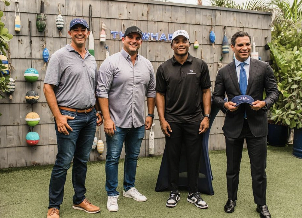 One of King's four sponsorship deals was with The Wharf Miami, a local bar and restaurant. King, pictured with Miami Mayor Francis Suarez (right) held an event at The Wharf Thursday afternoon to celebrate.