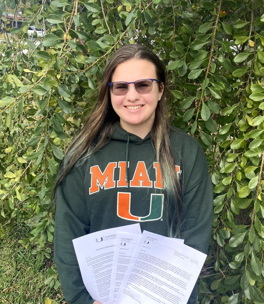 Jetty Porter, an incoming freshman from Hollywood, Florida, is entering UM as a marine biology and ecology. She spent most of her time in high school conducting research on coral, different kids of fish and sharks.