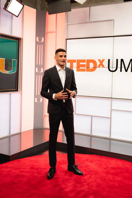 Mofid spoke to the University of Miami community about his advocacy during the TEDxUM event in April, 2021.