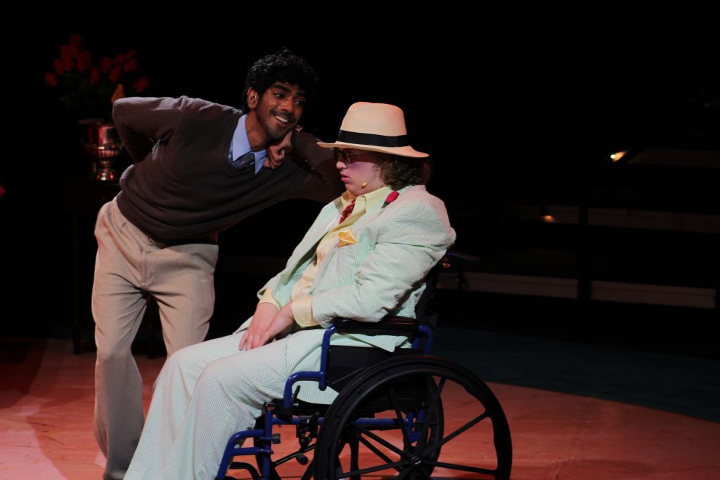 Yash Ramanujam and Will Sobel perform in the UM production of "Lucky Stiff" at the Ring Theatre.