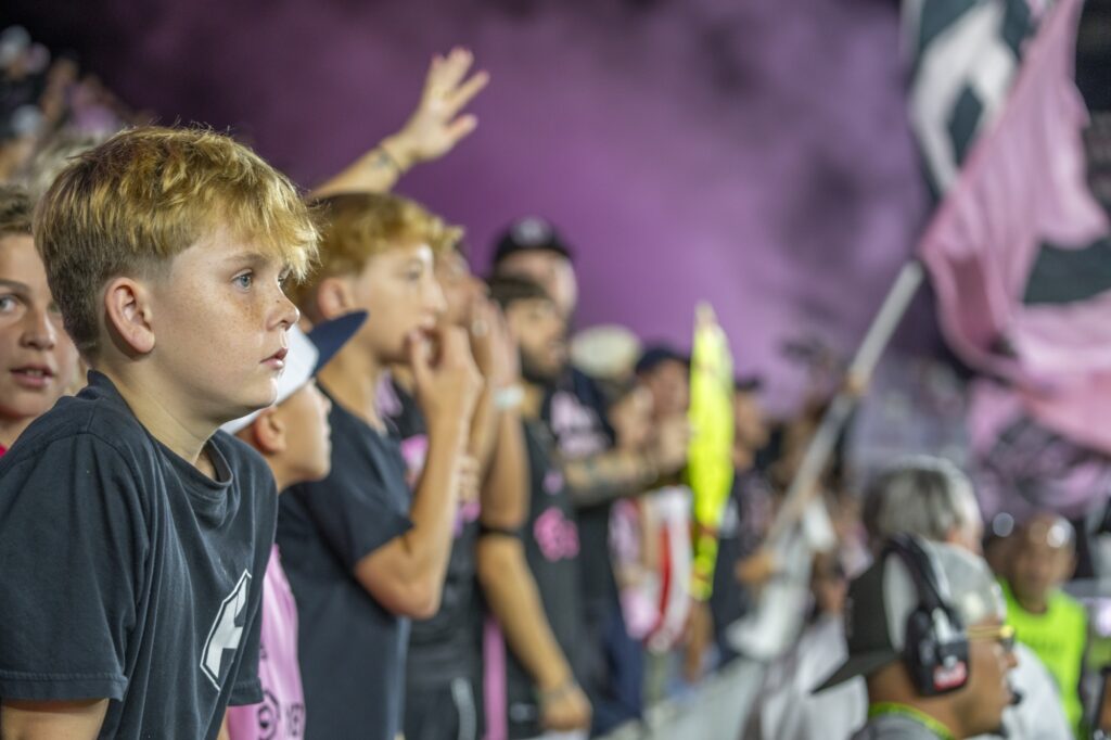 Supporters look on after Inter Miami drew 2-2 with Charlotte FC at DRV PNK Stadium on Oct. 18, 2023.
