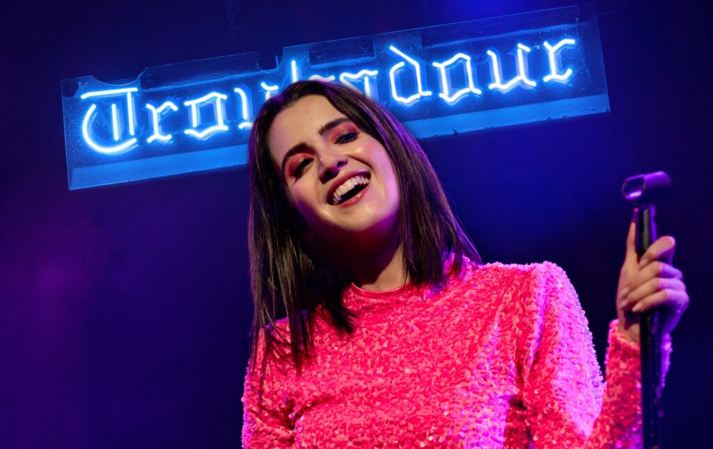 Laura Marano performs live at the Troubadour in West Hollywood, California on Aug. 5, 2022.