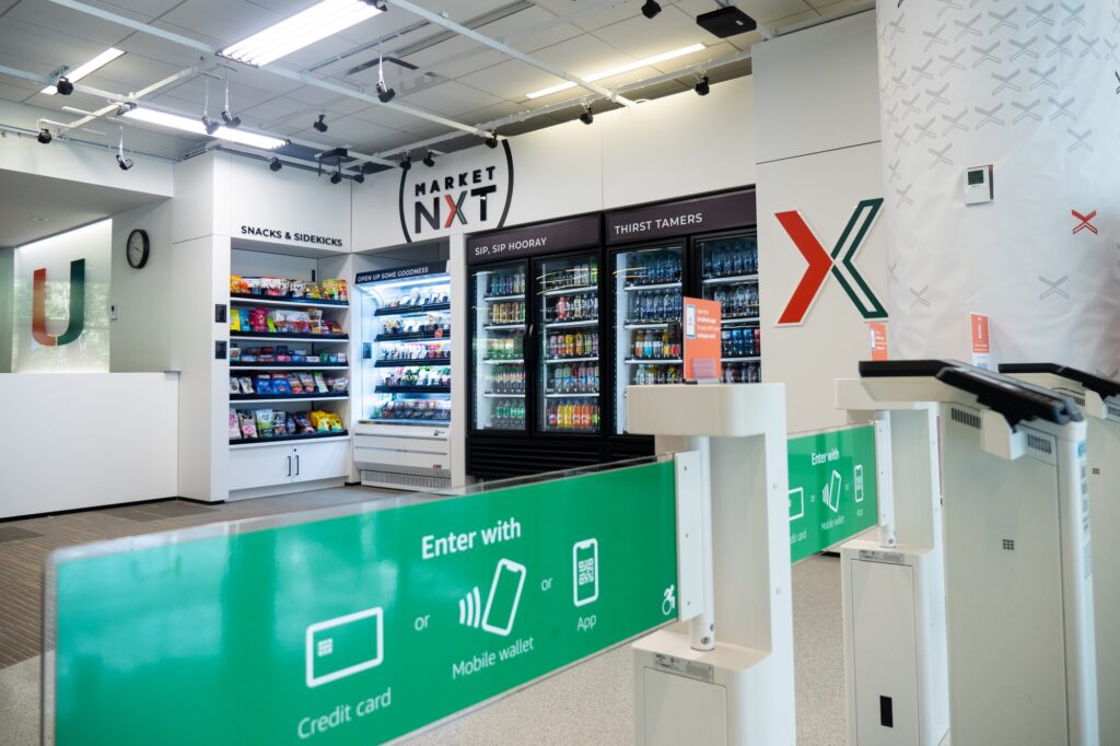 The new Market NXT in Whitten UC at the University of Miami in Coral Gables, Florida, uses artificial intelligence to eliminate checkout lines.