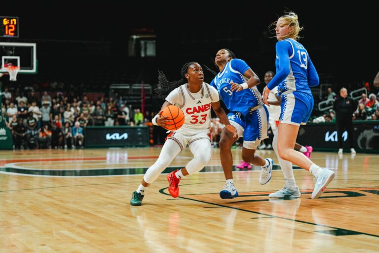 ’Canes WBB drop third ranked game in a row in 64-48 loss to Kentucky